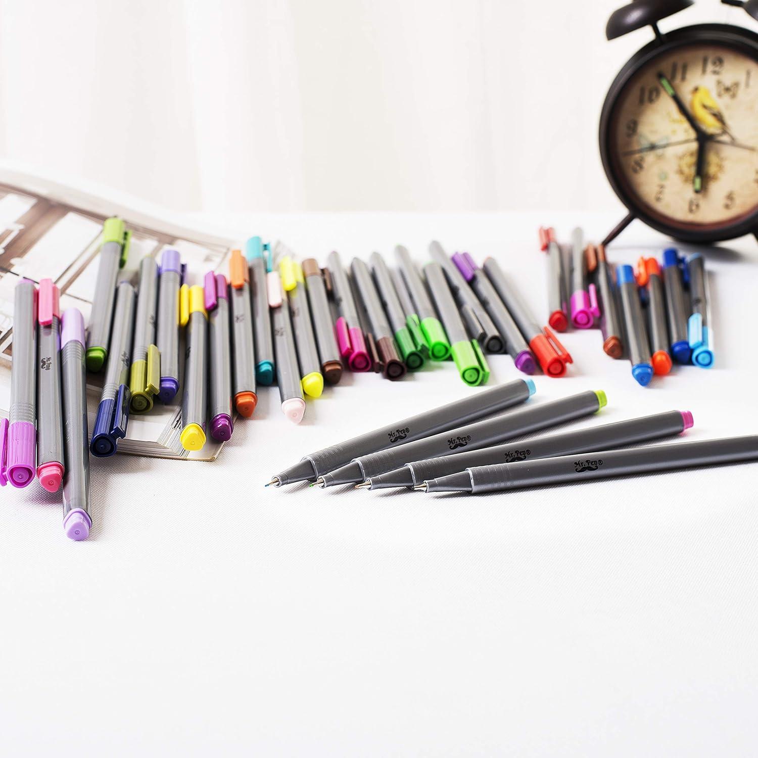 image:imageMr Pen Colored Fineliner Pens 46 Pack 04mm Fine Point Smooth Bible Journaling Pens Bulk for Detailed Drawing NoteTaking Coloring Sketching Planning amp Art Projects School SuppliesAssorted Colors