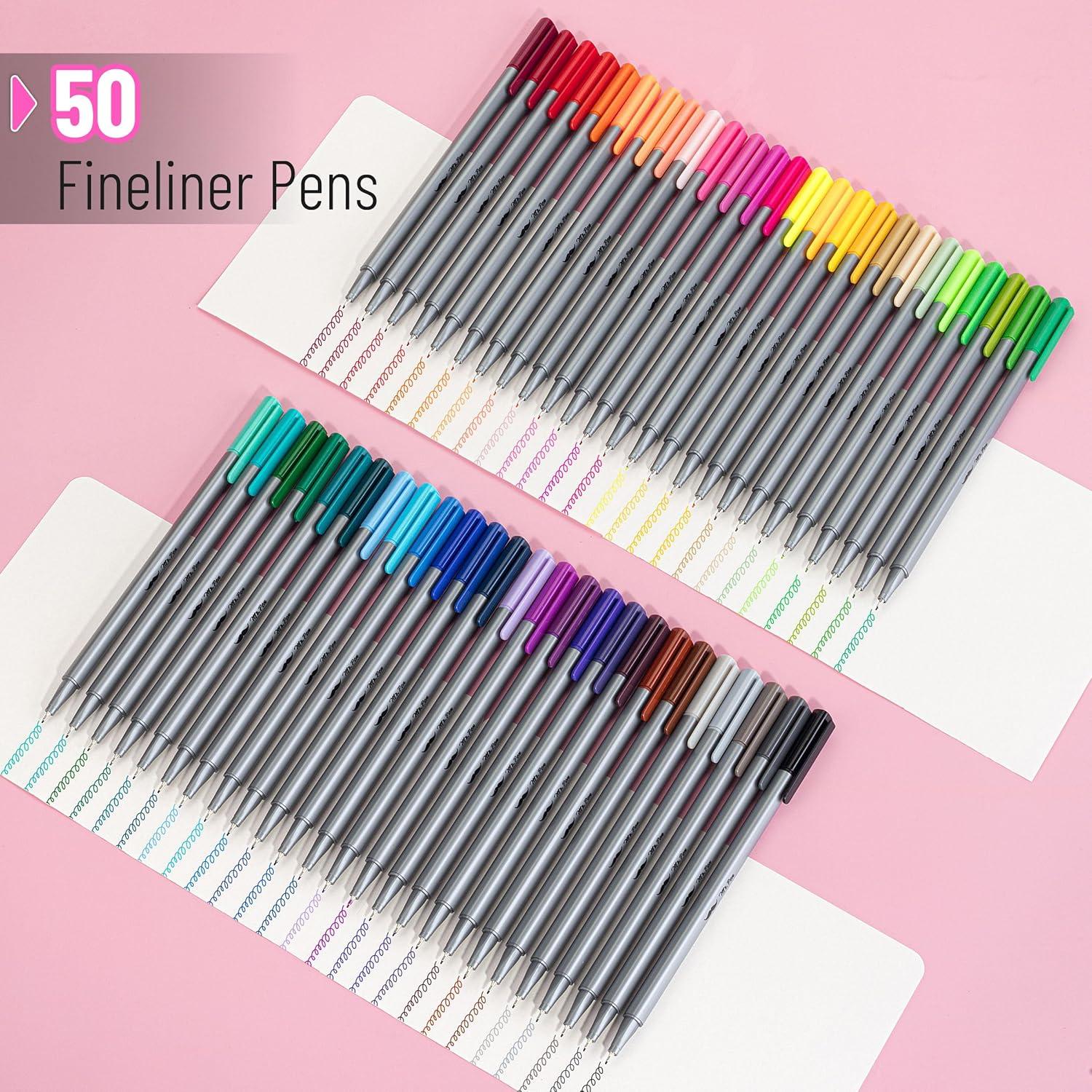 image:imageMr Pen Colored Fineliner Pens 46 Pack 04mm Fine Point Smooth Bible Journaling Pens Bulk for Detailed Drawing NoteTaking Coloring Sketching Planning amp Art Projects School SuppliesAssorted Colors
