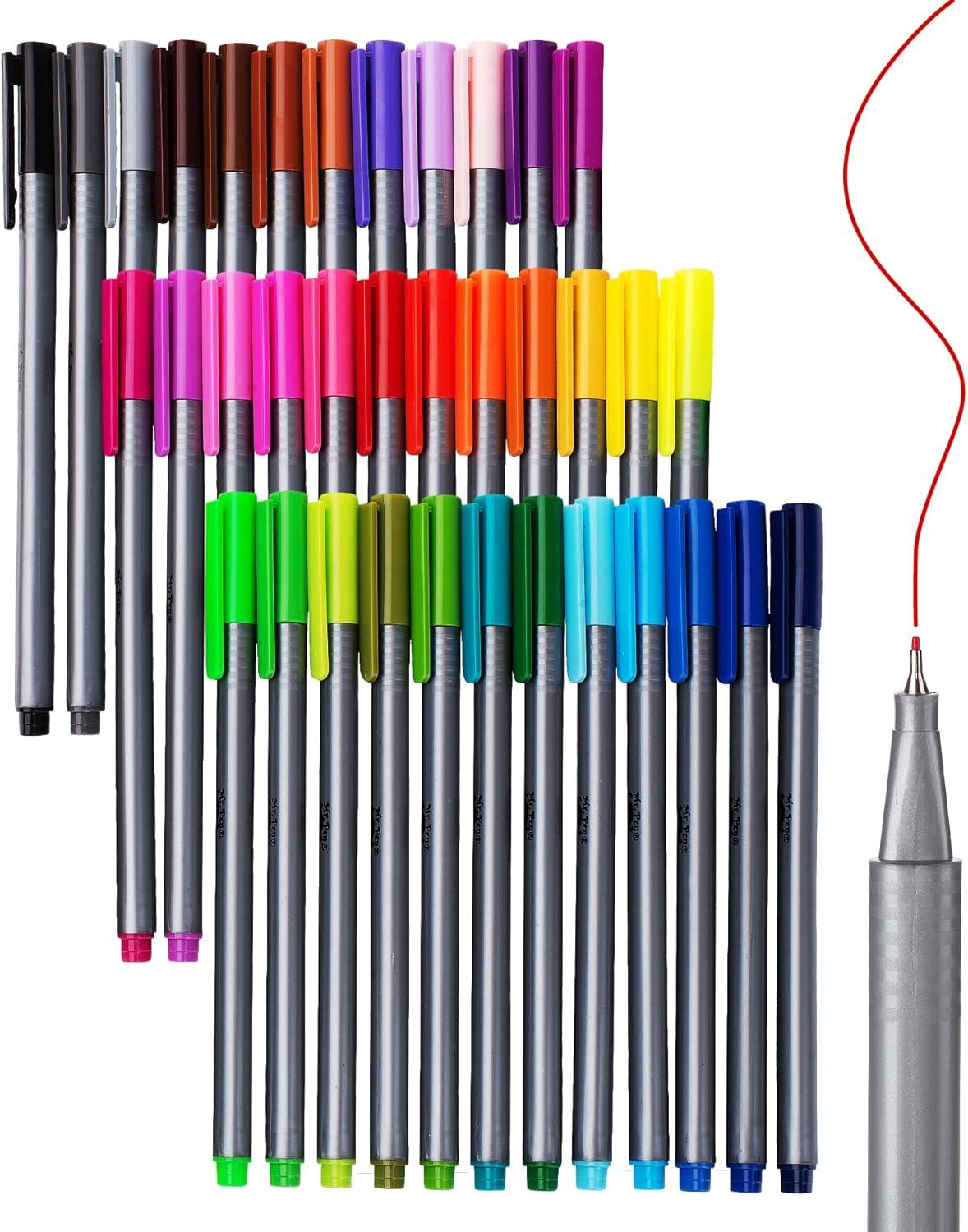 image:imageMr Pen Colored Fineliner Pens 46 Pack 04mm Fine Point Smooth Bible Journaling Pens Bulk for Detailed Drawing NoteTaking Coloring Sketching Planning amp Art Projects School SuppliesAssorted Colors