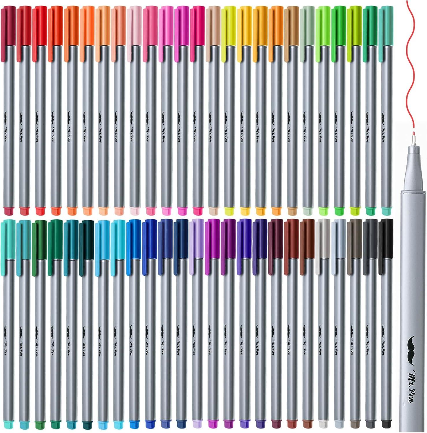 image:imageMr Pen Colored Fineliner Pens 46 Pack 04mm Fine Point Smooth Bible Journaling Pens Bulk for Detailed Drawing NoteTaking Coloring Sketching Planning amp Art Projects School SuppliesAssorted Colors