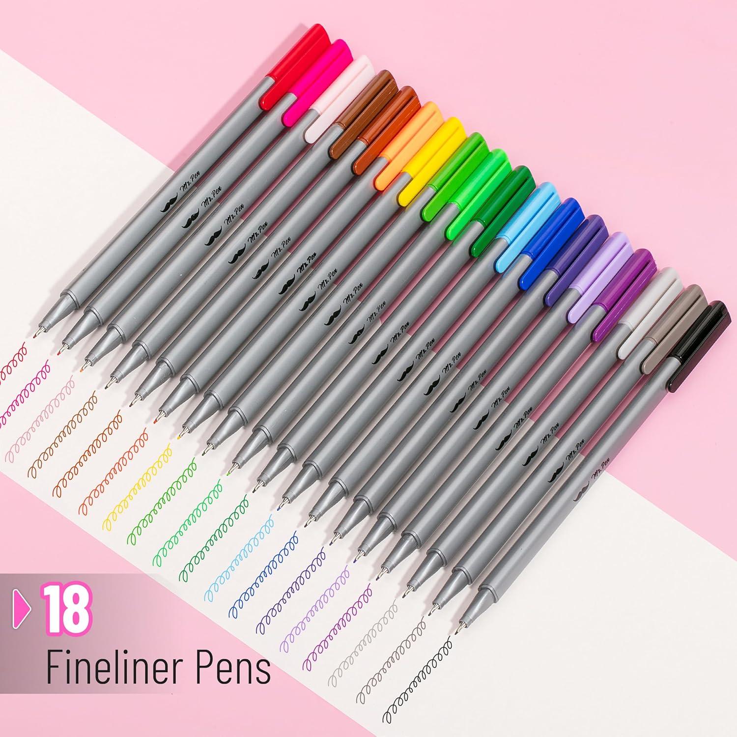 image:imageMr Pen Colored Fineliner Pens 46 Pack 04mm Fine Point Smooth Bible Journaling Pens Bulk for Detailed Drawing NoteTaking Coloring Sketching Planning amp Art Projects School SuppliesAssorted Colors