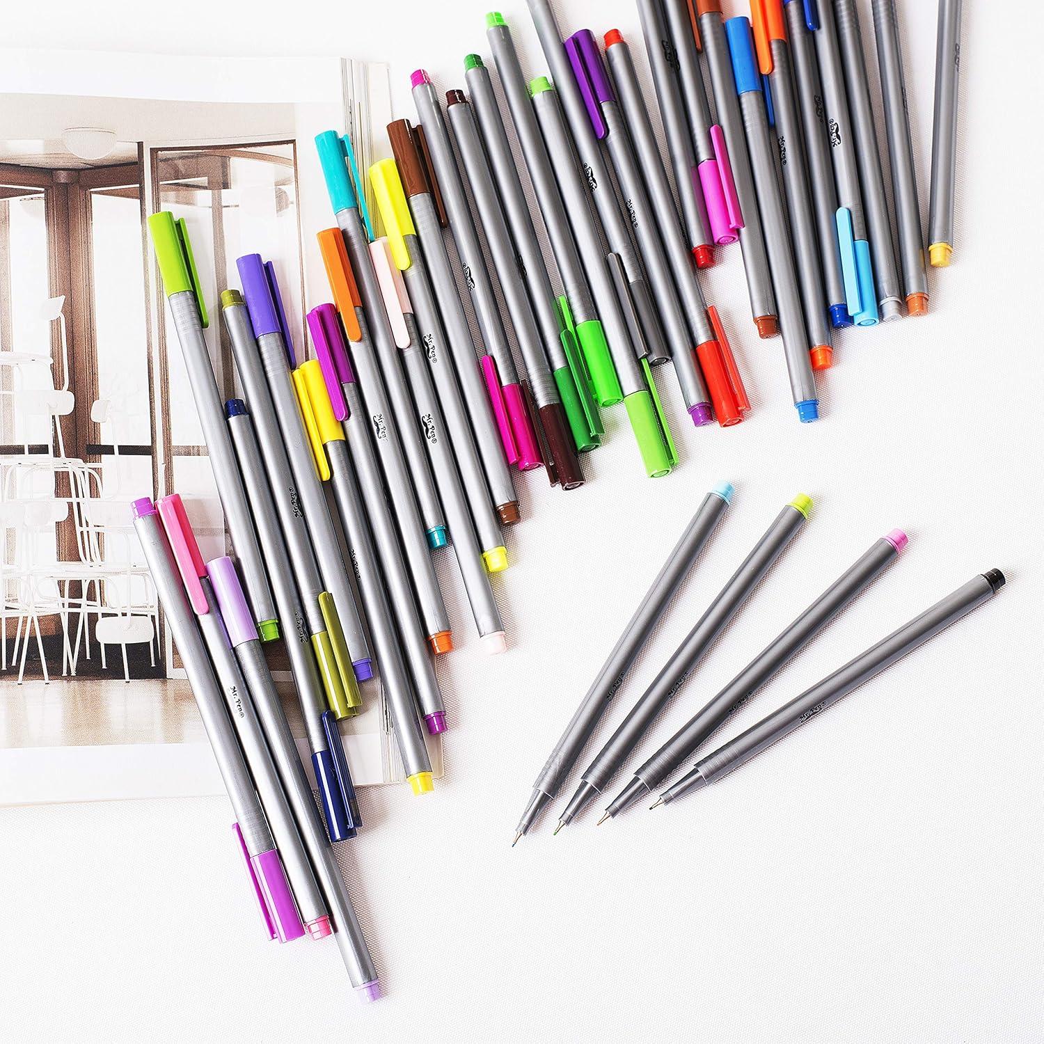 image:imageMr Pen Colored Fineliner Pens 46 Pack 04mm Fine Point Smooth Bible Journaling Pens Bulk for Detailed Drawing NoteTaking Coloring Sketching Planning amp Art Projects School SuppliesAssorted Colors