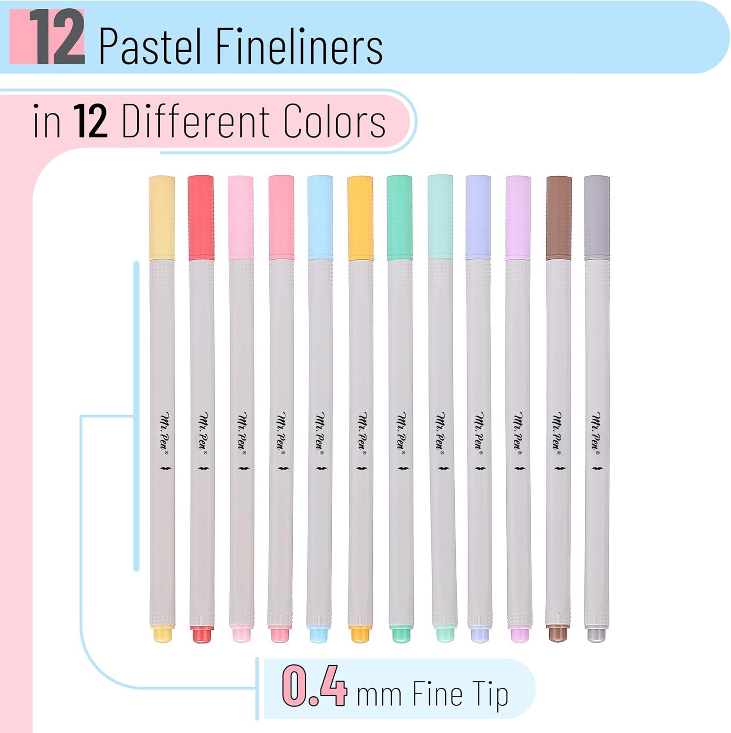 image:imageMr Pen Colored Fineliner Pens 46 Pack 04mm Fine Point Smooth Bible Journaling Pens Bulk for Detailed Drawing NoteTaking Coloring Sketching Planning amp Art Projects School SuppliesPastel Colors