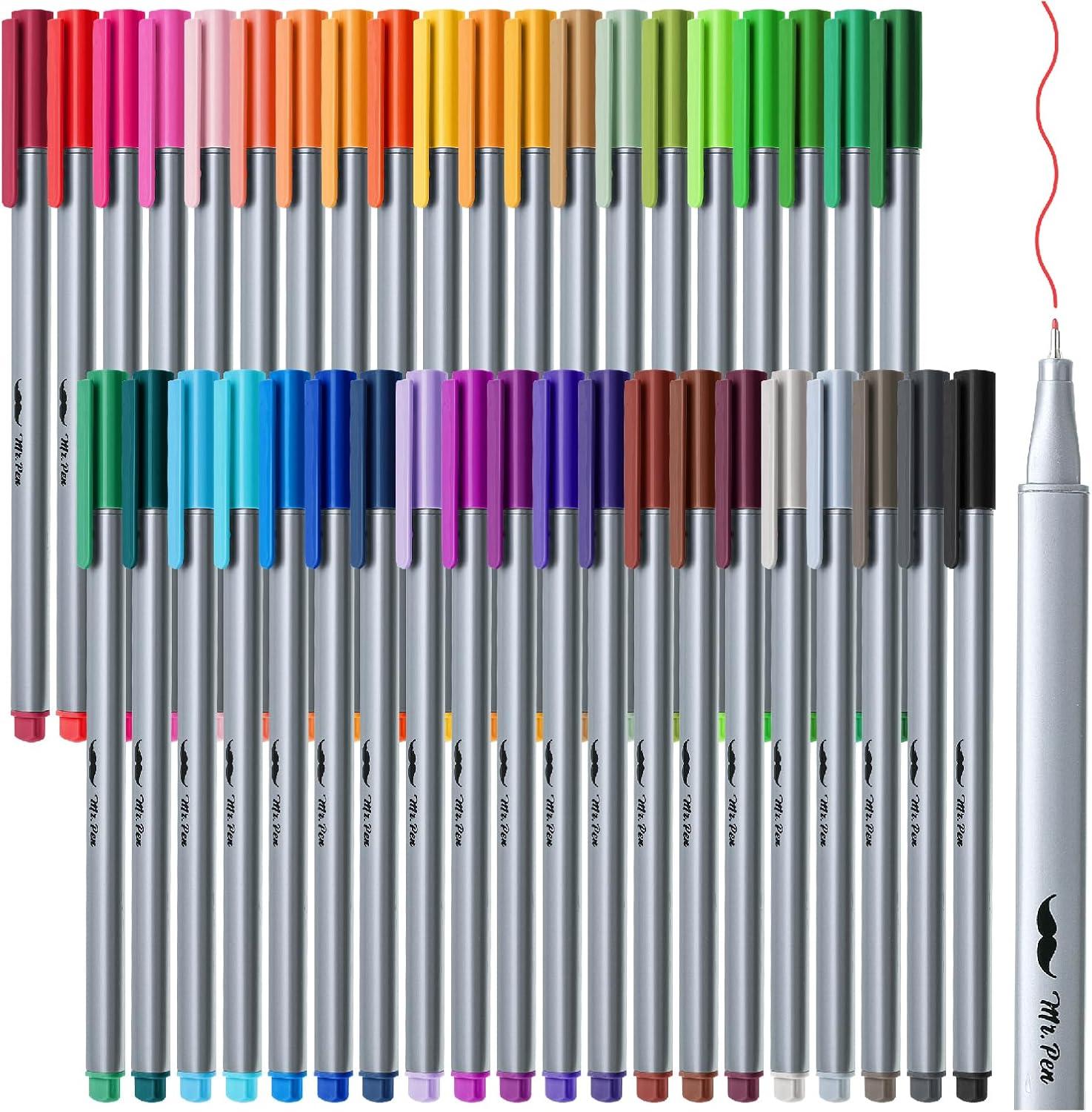 image:imageMr Pen Colored Fineliner Pens 46 Pack 04mm Fine Point Smooth Bible Journaling Pens Bulk for Detailed Drawing NoteTaking Coloring Sketching Planning amp Art Projects School SuppliesAssorted Colors