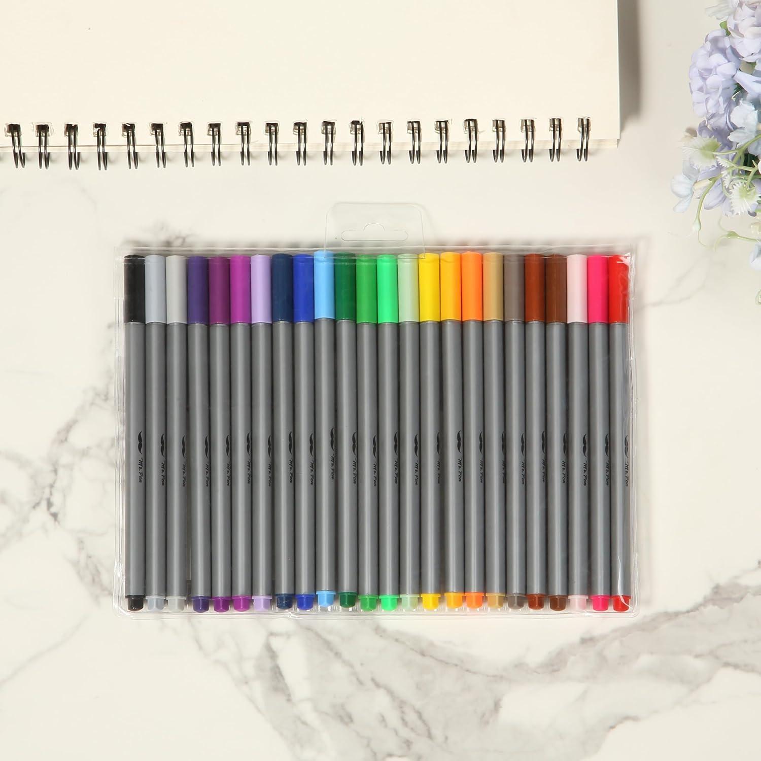 image:imageMr Pen Colored Fineliner Pens 46 Pack 04mm Fine Point Smooth Bible Journaling Pens Bulk for Detailed Drawing NoteTaking Coloring Sketching Planning amp Art Projects School SuppliesAssorted Colors
