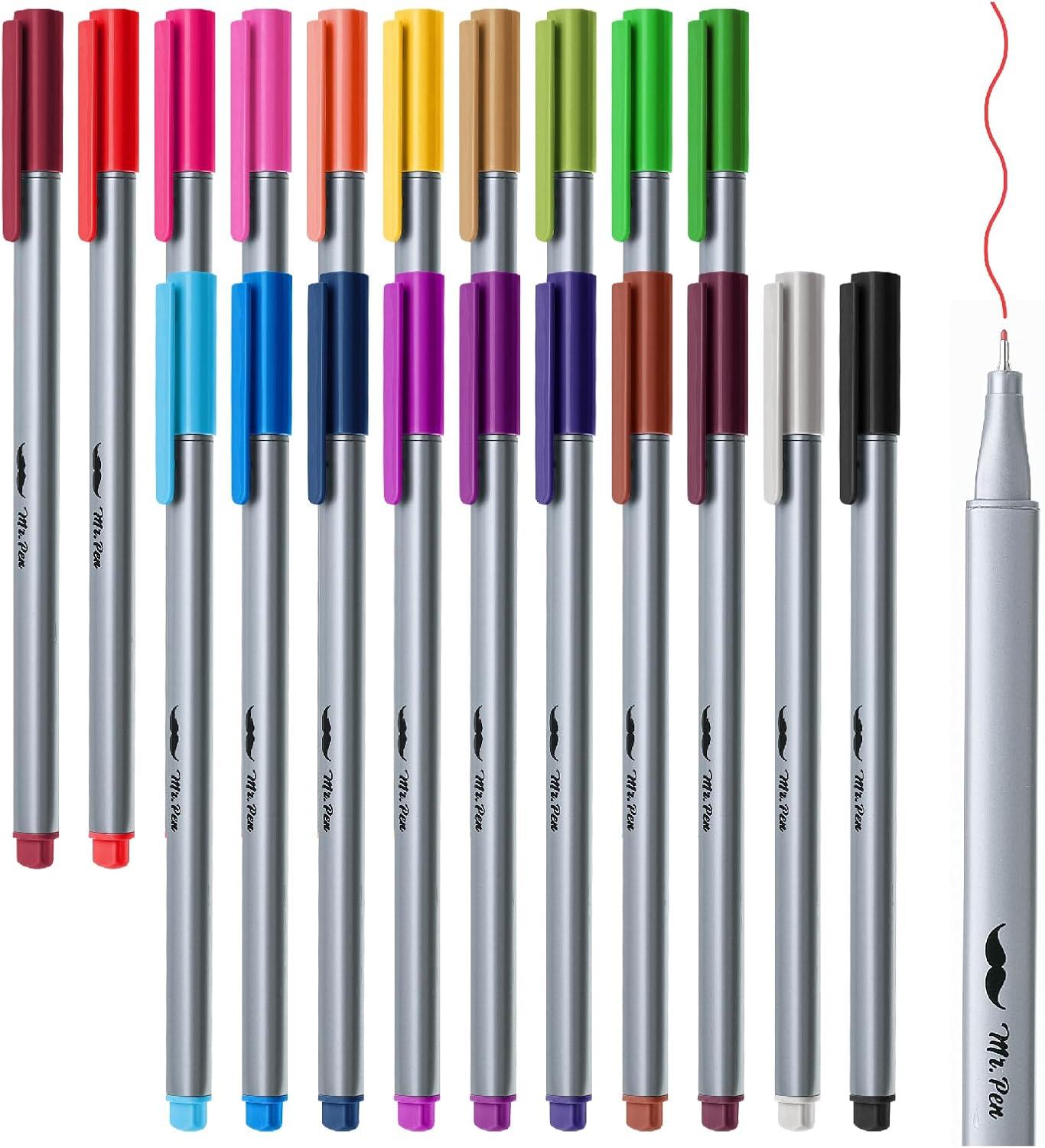 image:imageMr Pen Colored Fineliner Pens 46 Pack 04mm Fine Point Smooth Bible Journaling Pens Bulk for Detailed Drawing NoteTaking Coloring Sketching Planning amp Art Projects School SuppliesAssorted Colors