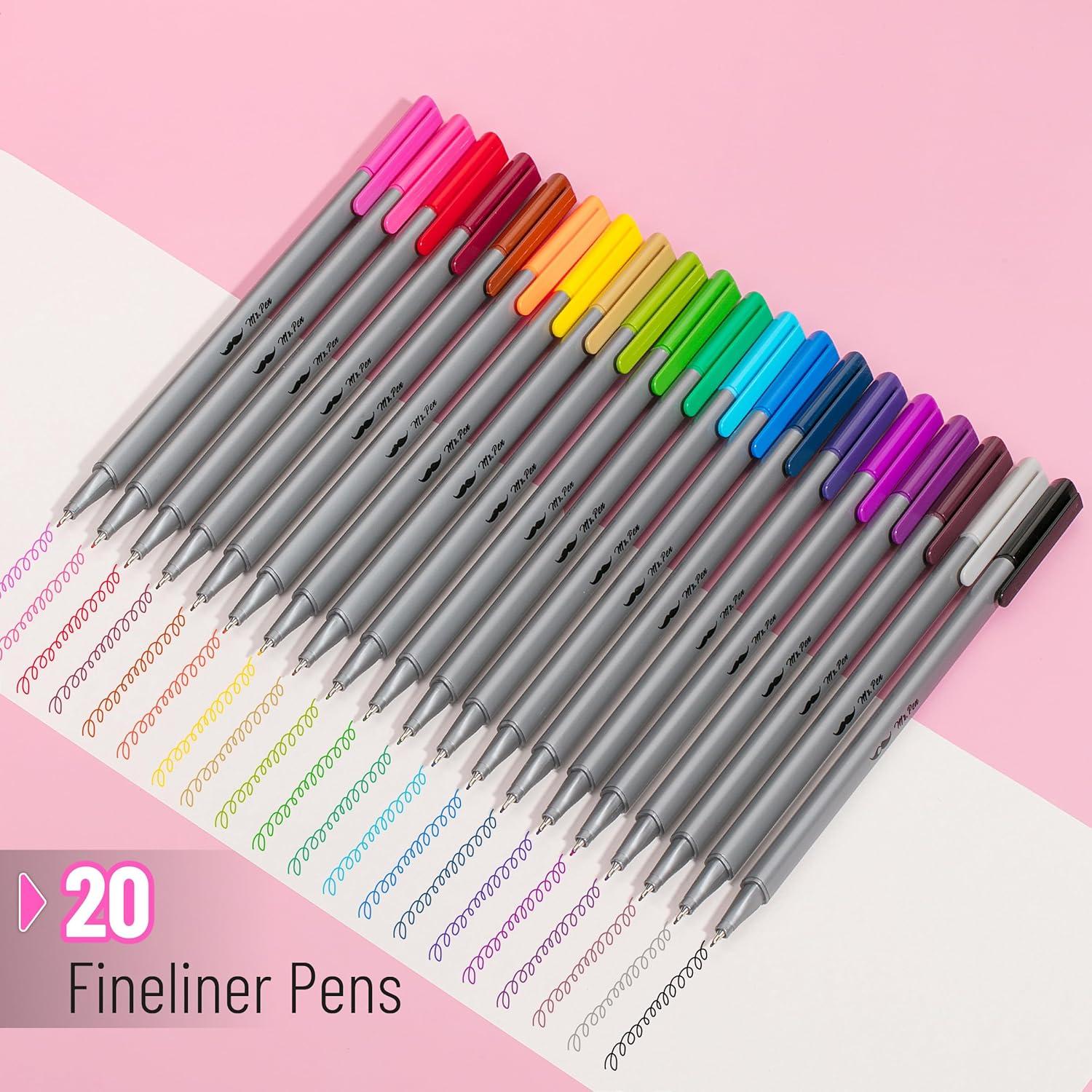 image:imageMr Pen Colored Fineliner Pens 46 Pack 04mm Fine Point Smooth Bible Journaling Pens Bulk for Detailed Drawing NoteTaking Coloring Sketching Planning amp Art Projects School SuppliesAssorted Colors