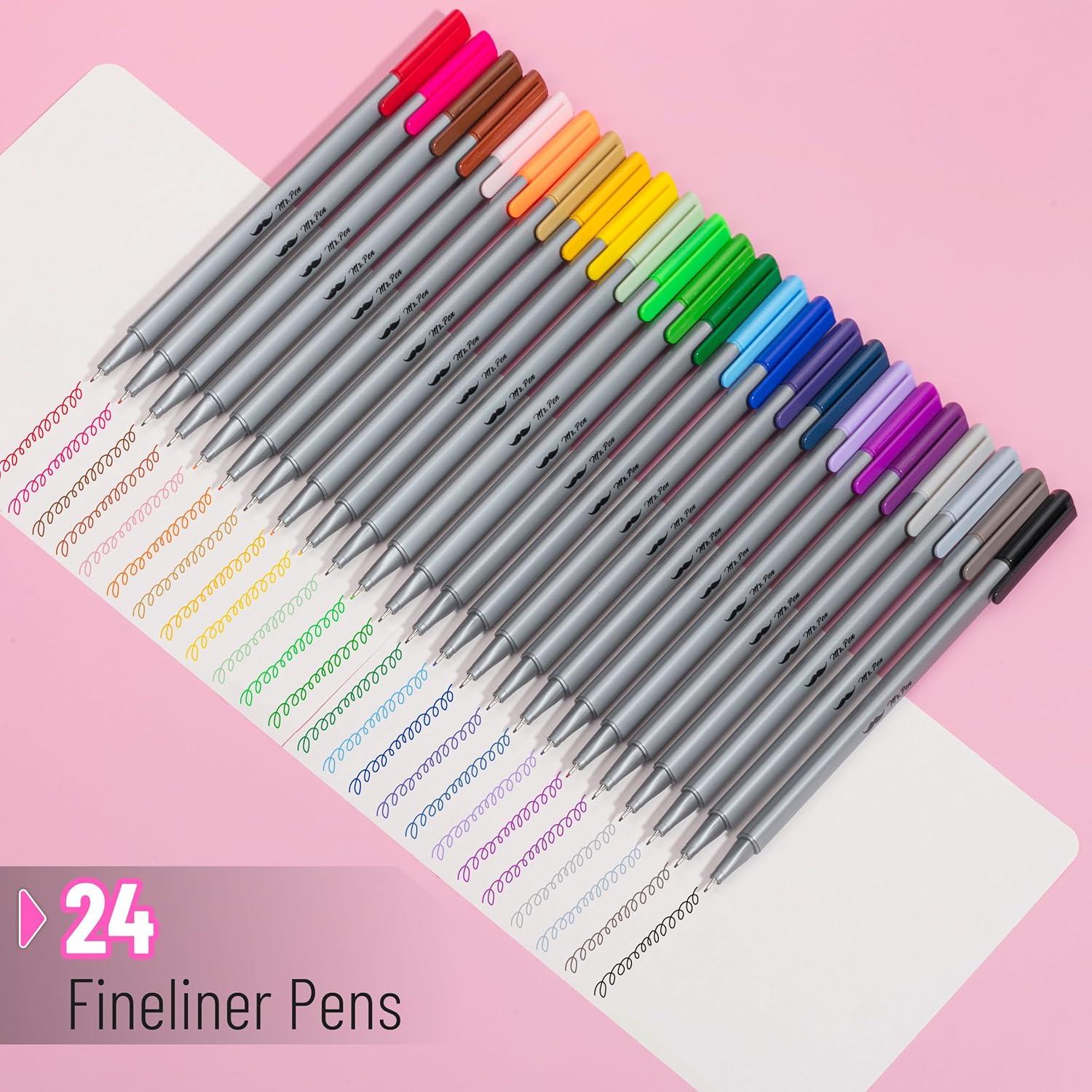 image:imageMr Pen Colored Fineliner Pens 46 Pack 04mm Fine Point Smooth Bible Journaling Pens Bulk for Detailed Drawing NoteTaking Coloring Sketching Planning amp Art Projects School SuppliesAssorted Colors