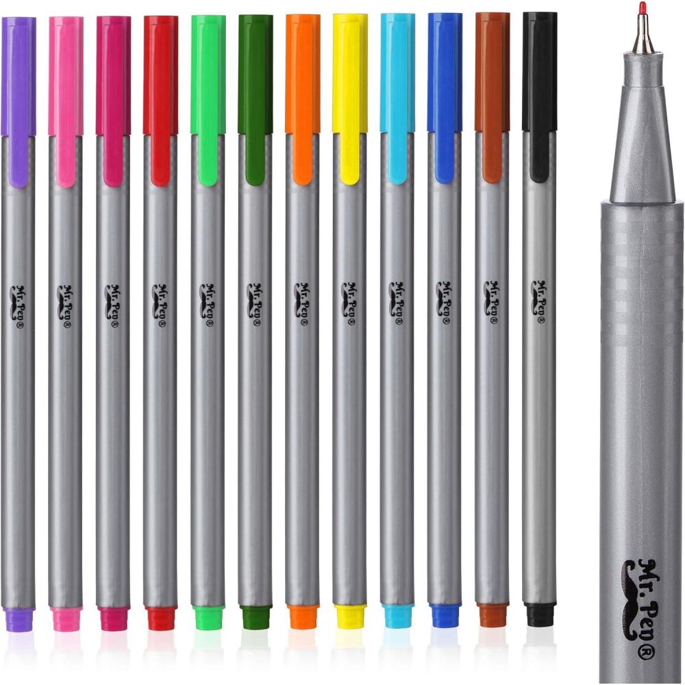 image:imageMr Pen Colored Fineliner Pens 46 Pack 04mm Fine Point Smooth Bible Journaling Pens Bulk for Detailed Drawing NoteTaking Coloring Sketching Planning amp Art Projects School SuppliesAssorted Colors