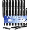 image:imageMr Pen Felt Tip Pens 36 Pack 07 mm Purple Felt Tip Pens Bulk Fast Dry No Smear Planner Markers for Underlining Writing Drawing Journaling SuppliesBlack