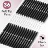 image:imageMr Pen Felt Tip Pens 36 Pack 07 mm Purple Felt Tip Pens Bulk Fast Dry No Smear Planner Markers for Underlining Writing Drawing Journaling SuppliesBlack