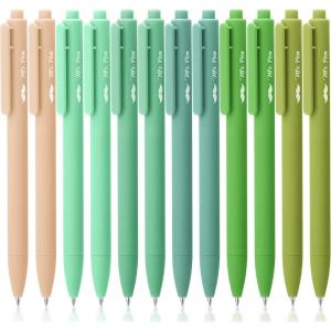 image:imageMr Pen Retractable Gel Pens 12 Pack Black Ink Green Ombre Color Barrel Gel Pens Gel Pens Fine Point 05mm Retractable Pens Cute Pens Gel Ink Pens Aesthetic Pens for Journaling Fine Tip Pens
