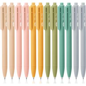 image:imageMr Pen Retractable Gel Pens 12 Pack Black Ink Natural Vintage Barrel Fine Point 05mm Retractable Cute Gel Ink Pens Aesthetic Pens for Journaling