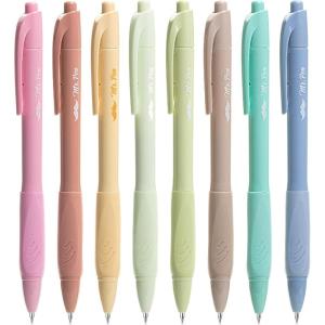 image:imageMr Pen Retractable Gel Pens 8 Pack Black Ink Soft Grip Soft Pastel Barrels Fine Point 05mm Fast Dry Smooth Writing Cute Pens for Drawing Writing Planner and School Supplies