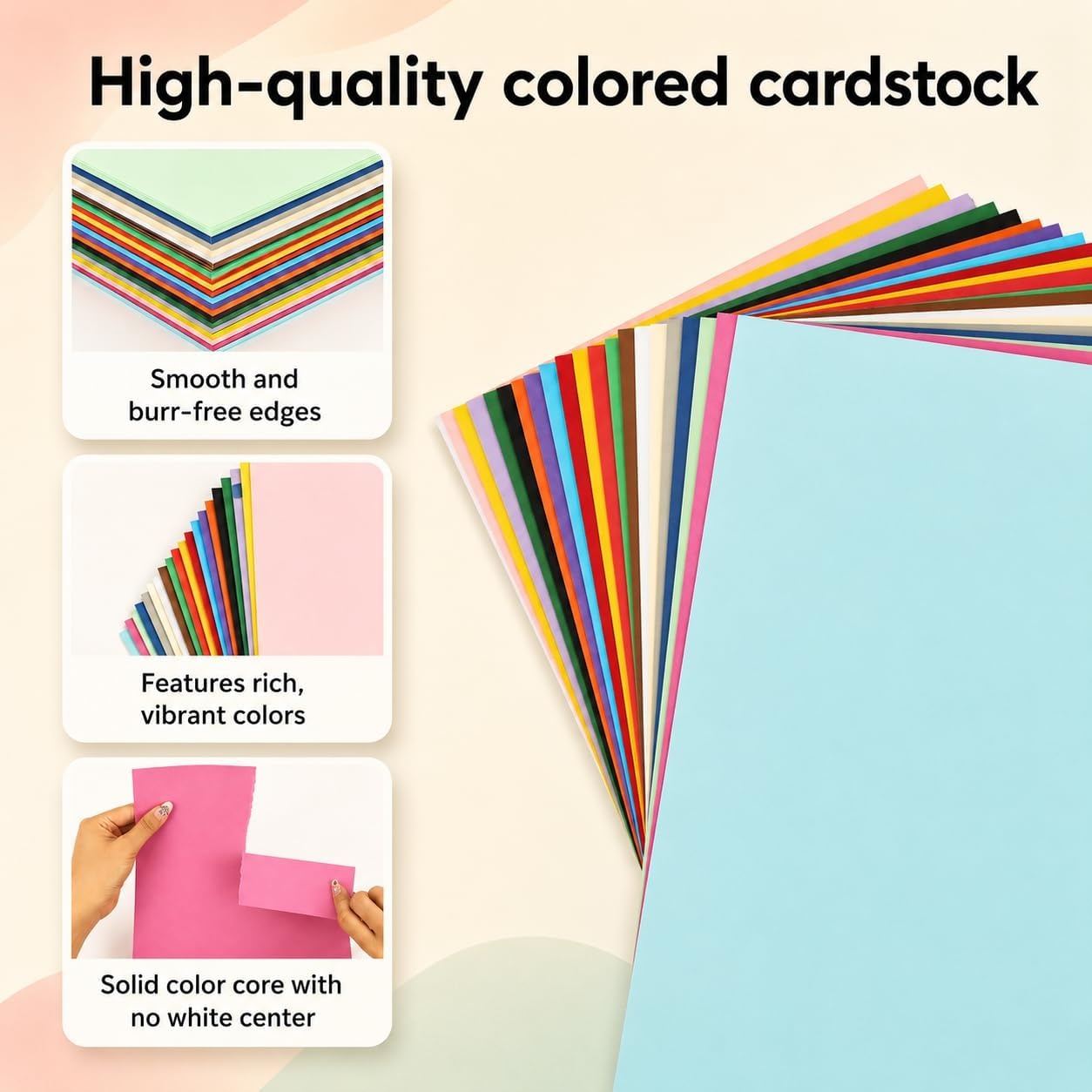 image:imageMr Pen 85 X 11 Colored Cardstock Bulk 300 Sheets  20 Assorted Colors Construction Paper Card Stock Printer Paper for DIY Crafts Cricut 180 GSM