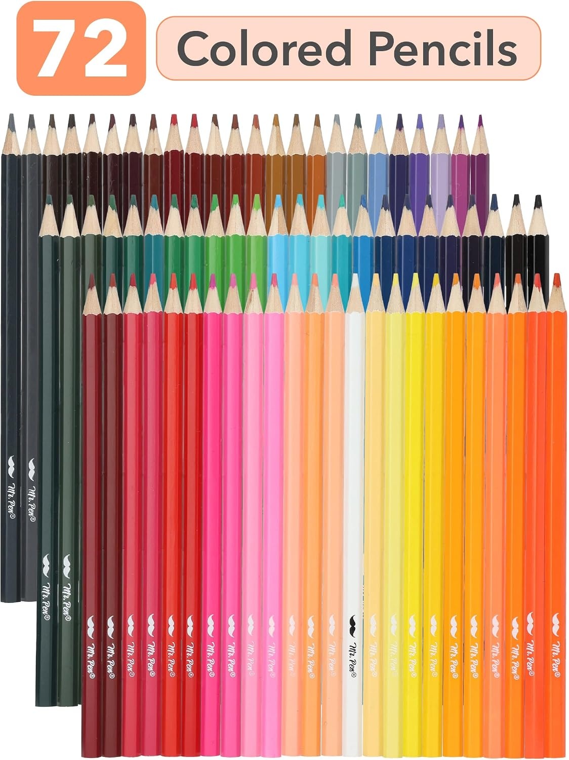 image:imageMr Pen Colored Pencils for Kids 72 Pack Soft Core PreSharpened  Color Pencils Bulk for Adult Coloring Book Drawing Sketching Teacher Supplies Classroom Prizes Kids Party Favors