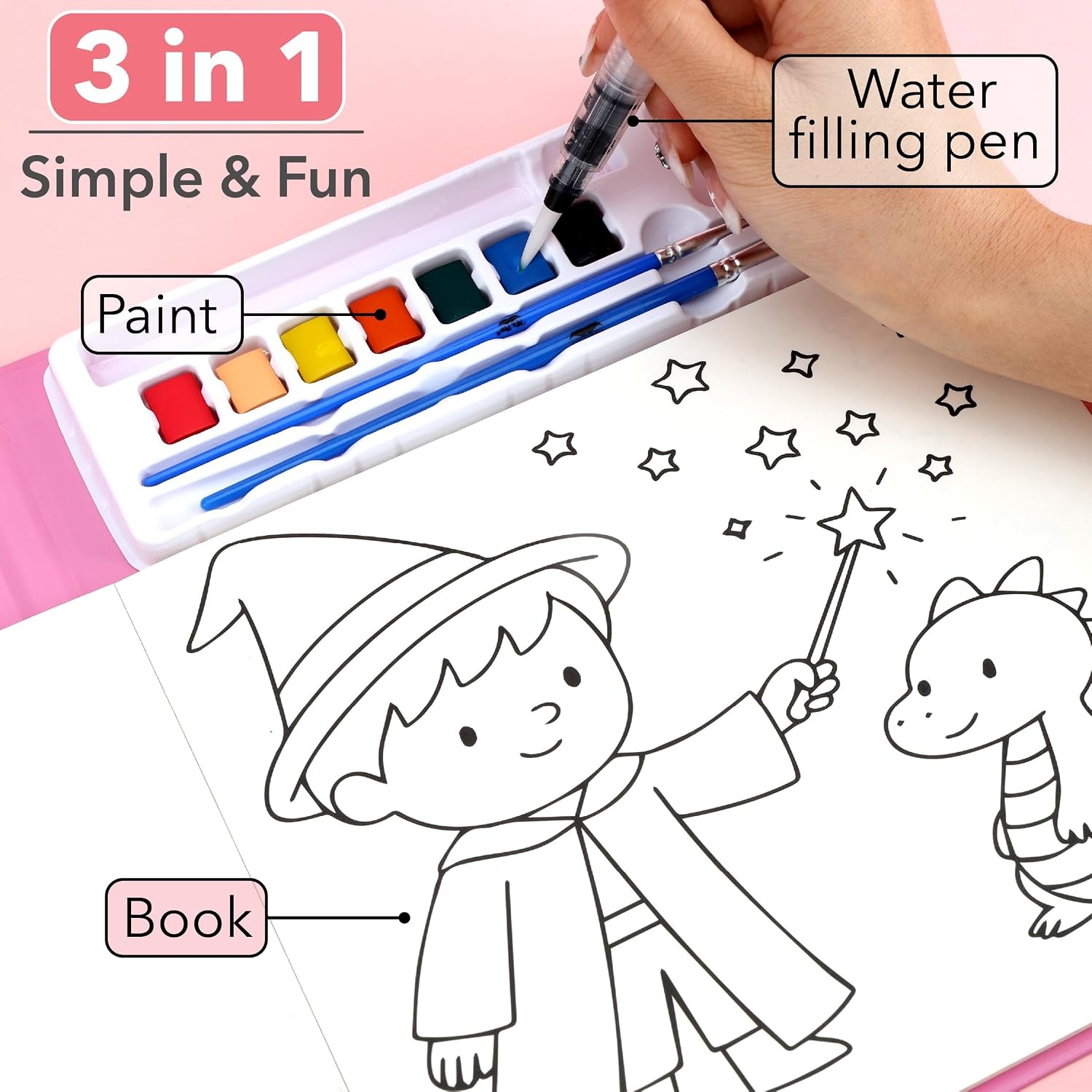 image:imageMr Pen Washable Watercolors 2 Pack 8 Colors with Paint Brush  Watercolor Paint Set Water Color Painting Kids Watercolors for Kids and Adults