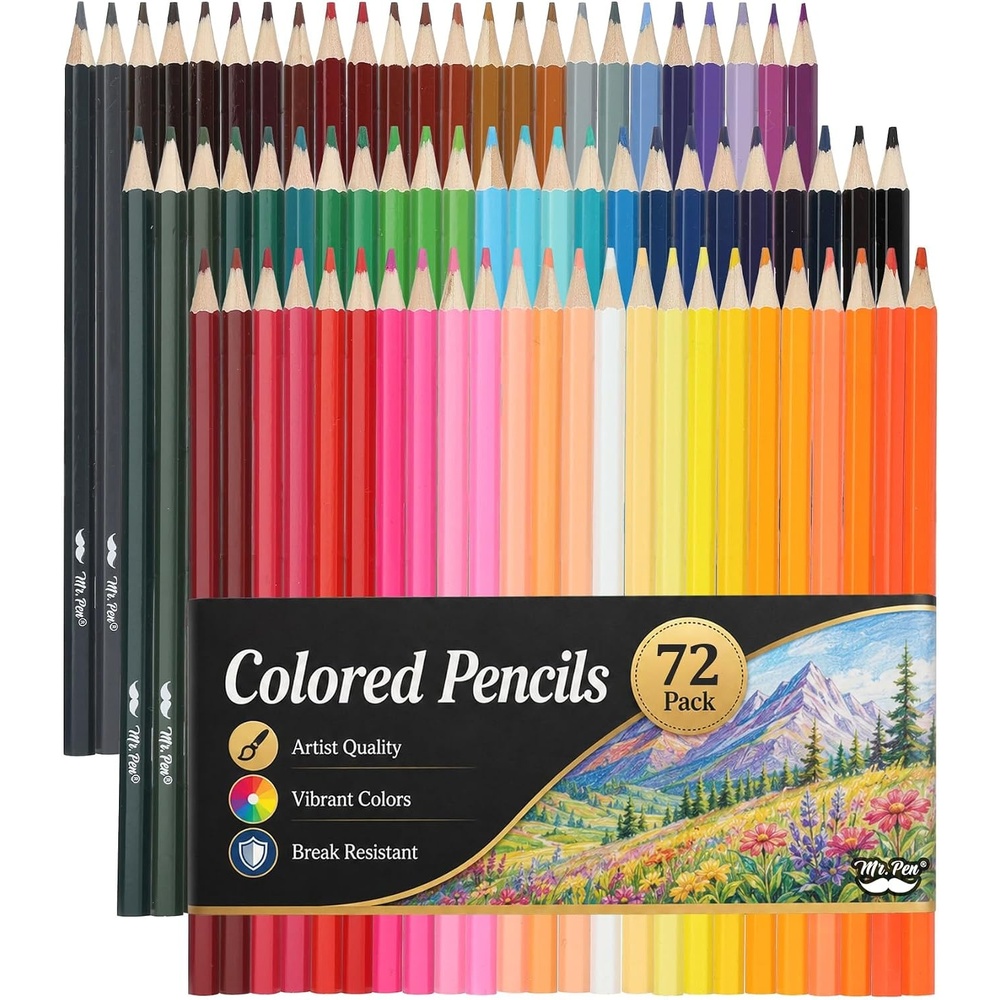 image:imageMr Pen Colored Pencils for Kids 72 Pack Soft Core PreSharpened  Color Pencils Bulk for Adult Coloring Book Drawing Sketching Teacher Supplies Classroom Prizes Kids Party Favors