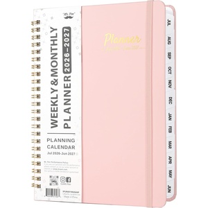 image:imageMr Pen 20262027July 2026  June 2027  Weekly amp Monthly Calendar Notebook Green Hardcover Spiral Bound with Tabs and Inner Pocket A5 63 x 85Blush