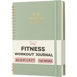 image:imageMr Pen Fitness Workout Journal for Women amp Men A558 x 82  160 Pages Spiral Blush Workout Log Book Planner for Tracking ProgressGreen