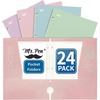 image:imageMr Pen 4Pocket Folders 8 Pack 125 x 95 Vibrant Colors  TearResistant Paper Folders with Pockets 3 Holes Punched High CapacityPastel