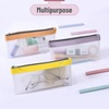 image:imageMr Pen Clear Pencil Pouch 9 x 688 3 Pack Durable TPU Material  Large WaterResistant Pencil Bags with Smooth Zipper Multipurpose Clear Pouch for Stationery School OfficeSunset