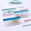 image:imageMr Pen Clear Pencil Pouch 9 x 688 3 Pack Durable TPU Material  Large WaterResistant Pencil Bags with Smooth Zipper Multipurpose Clear Pouch for Stationery School OfficeBlue Shades