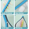 image:imageMr Pen Clear Pencil Pouch 9 x 688 3 Pack Durable TPU Material  Large WaterResistant Pencil Bags with Smooth Zipper Multipurpose Clear Pouch for Stationery School OfficeBlue Shades