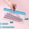 image:imageMr Pen Clear Pencil Pouch 9 x 688 3 Pack Durable TPU Material  Large WaterResistant Pencil Bags with Smooth Zipper Multipurpose Clear Pouch for Stationery School OfficeBlue Shades