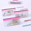image:imageMr Pen Clear Pencil Pouch 9 x 688 3 Pack Durable TPU Material  Large WaterResistant Pencil Bags with Smooth Zipper Multipurpose Clear Pouch for Stationery School OfficePink Shades
