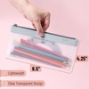 image:imageMr Pen Clear Pencil Pouch 9 x 688 3 Pack Durable TPU Material  Large WaterResistant Pencil Bags with Smooth Zipper Multipurpose Clear Pouch for Stationery School OfficeEarth Tone