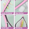 image:imageMr Pen Clear Pencil Pouch 9 x 688 3 Pack Durable TPU Material  Large WaterResistant Pencil Bags with Smooth Zipper Multipurpose Clear Pouch for Stationery School OfficePink Shades
