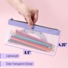 image:imageMr Pen Clear Pencil Pouch 9 x 688 3 Pack Durable TPU Material  Large WaterResistant Pencil Bags with Smooth Zipper Multipurpose Clear Pouch for Stationery School OfficePink Shades