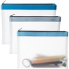 image:imageMr Pen Clear Pencil Pouch 9 x 688 3 Pack Durable TPU Material  Large WaterResistant Pencil Bags with Smooth Zipper Multipurpose Clear Pouch for Stationery School OfficeBlue Shades
