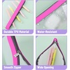 image:imageMr Pen Clear Pencil Pouch 9 x 688 3 Pack Durable TPU Material  Large WaterResistant Pencil Bags with Smooth Zipper Multipurpose Clear Pouch for Stationery School OfficePink Shades