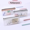 image:imageMr Pen Clear Pencil Pouch 9 x 688 3 Pack Durable TPU Material  Large WaterResistant Pencil Bags with Smooth Zipper Multipurpose Clear Pouch for Stationery School OfficeDusty Rose
