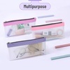 image:imageMr Pen Clear Pencil Pouch 9 x 688 3 Pack Durable TPU Material  Large WaterResistant Pencil Bags with Smooth Zipper Multipurpose Clear Pouch for Stationery School OfficePink Shades
