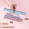 image:imageMr Pen Clear Pencil Pouch 9 x 688 3 Pack Durable TPU Material  Large WaterResistant Pencil Bags with Smooth Zipper Multipurpose Clear Pouch for Stationery School OfficeEarthy
