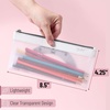 image:imageMr Pen Clear Pencil Pouch 9 x 688 3 Pack Durable TPU Material  Large WaterResistant Pencil Bags with Smooth Zipper Multipurpose Clear Pouch for Stationery School OfficeDusty Rose