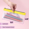 image:imageMr Pen Clear Pencil Pouch 9 x 688 3 Pack Durable TPU Material  Large WaterResistant Pencil Bags with Smooth Zipper Multipurpose Clear Pouch for Stationery School OfficeCandy