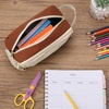 image:imageMr Pen High Capacity Pencil Case Large Pencil Pouch with 3 Compartments and 2 Pockets Large Pencil Bag with Smooth Zipper Cute Pencil Case Pouch Organizer School Supplies for TeensBeige  Brown