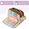 image:imageMr Pen High Capacity Pencil Case Large Pencil Pouch with 3 Compartments and 2 Pockets Large Pencil Bag with Smooth Zipper Cute Pencil Case Pouch Organizer School Supplies for TeensBeige  Brown