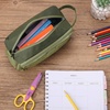 image:imageMr Pen High Capacity Pencil Case Large Pencil Pouch with 3 Compartments and 2 Pockets Large Pencil Bag with Smooth Zipper Cute Pencil Case Pouch Organizer School Supplies for TeensArmy Green