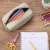 image:imageMr Pen High Capacity Pencil Case Large Pencil Pouch with 3 Compartments and 2 Pockets Large Pencil Bag with Smooth Zipper Cute Pencil Case Pouch Organizer School Supplies for TeensBeige