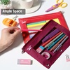image:imageMr Pen Pencil Pouch for 3 Ring Binder 2 Pack 10x675 Smooth Zipper  Clear Window Large Capacity Pencil Case with 3 Reinforced Grommets for School Office Supplies StorageRed and Magenta