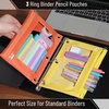 image:imageMr Pen Pencil Pouch for 3 Ring Binder 2 Pack 10x675 Smooth Zipper  Clear Window Large Capacity Pencil Case with 3 Reinforced Grommets for School Office Supplies StorageYellow and Orange