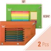 image:imageMr Pen Pencil Pouch for 3 Ring Binder 2 Pack 10x675 Smooth Zipper  Clear Window Large Capacity Pencil Case with 3 Reinforced Grommets for School Office Supplies StorageGreen and Orange