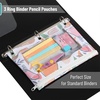 image:imageMr Pen Pencil Pouch for 3 Ring Binder 2 Pack 10x675 Smooth Zipper  Clear Window Large Capacity Pencil Case with 3 Reinforced Grommets for School Office Supplies StorageTropical Leaves