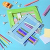 image:imageMr Pen Pencil Pouch for 3 Ring Binder 2 Pack 10x675 Smooth Zipper  Clear Window Large Capacity Pencil Case with 3 Reinforced Grommets for School Office Supplies StorageLight Blue and Light Green