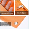 image:imageMr Pen Pencil Pouch for 3 Ring Binder 2 Pack 10x675 Smooth Zipper  Clear Window Large Capacity Pencil Case with 3 Reinforced Grommets for School Office Supplies StorageOrange and Dark Purple